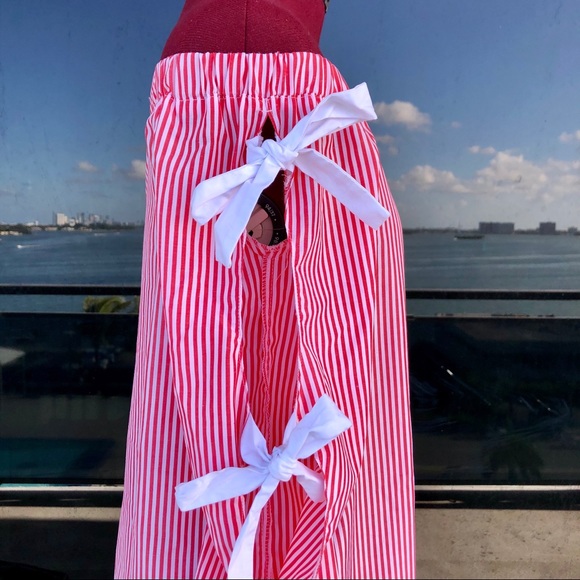 Do+Be Striped Off Shoulder Bow Tied Sleeves Blouse - Picture 8 of 12